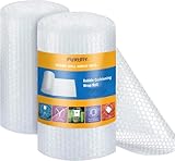 Fuxury Bubble Cushioning Wrap Roll Air Bubble Roll 2 Rolls 72 Feet Total,Perforated Every 12