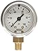WIKA 50702521 Commercial Pressure Gauge, Liquid-Filled, Copper Alloy Wetted Parts, 1-1/2" Dial, 0-100 psi Range, +/- 2.5% Accuracy, 1/8" Male NPT Connection, Bottom Mount