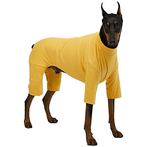 Pyjama basique pour petit chien combinaison moutarde extensible en taille 4XL - 2