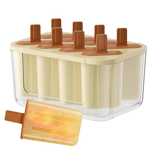 Molde para polos de hielo | Moldes de silicona de 8 cavidades para paletas pequeñas | Suministros caseros para hacer polos de hielo de fácil liberación para mermelada, frutas, yogur, de gelatina