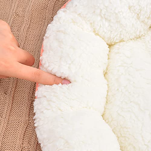 Leasote Calming Dog Bed Cat Cushion Bed, Lamb Velvet Warming Pet Bed, Comfortable Cuddler Round Bed For Small Medium Dogs Cats House Indoor Sleeping Bed Yellow M #TOP5