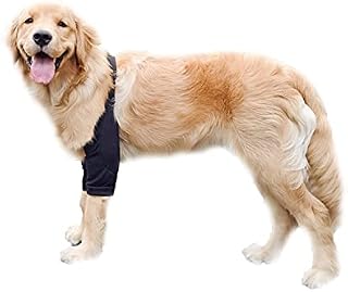 Blue Dream Island Dog Front Leg Braces Recovery Sleeve, Pet Knee Brace Wounds Protector for Medium Large Dog_3XL(Black)