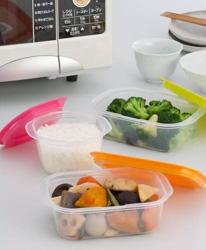 イノマタ化学 4個セット 角型 400ml 蓋をしたままレンジ可能 日本製 カラフル 電子レンジ容器 楽ちんパック IN98018のサムネイル