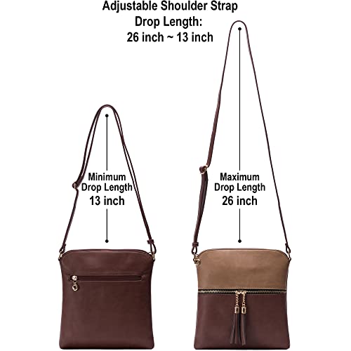 Image of Solene Womens Lightweight Medium Crossbody Purse with Tassel, Perfect Size Crossbody Bags for Daily Use, travel