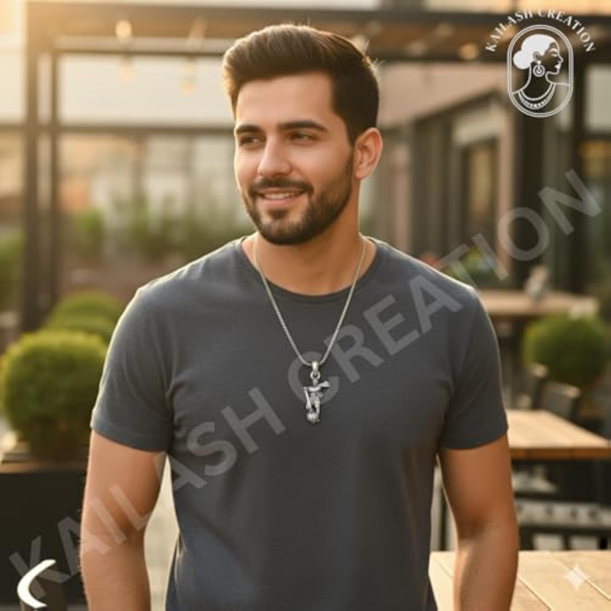 Unisex Stainless Steel Hanuman Ji Pendant Necklace