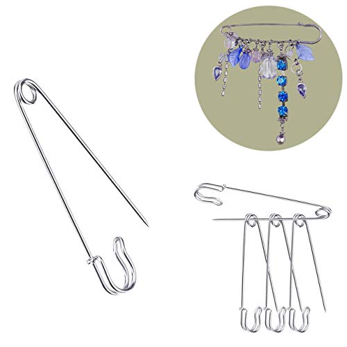 Safety Pins, Heavy Duty Blanket Pins Steel Safety Pins for Blankets, Sweaters, Shawls, Kilts, Crafts 12 Pack