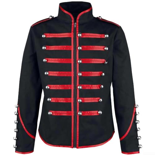 Redingote gothique steampunk homme à col montant manteau veste longue décontractée toutes saisons
