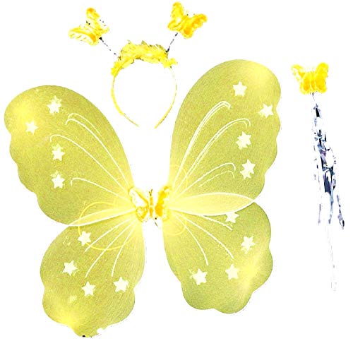 Set Costume Carnevale Ali Farfalla Giallo