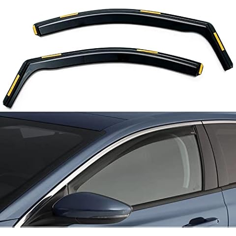 DNQ 2Pcs Rain & Wind Deflectors Set - Premium Quality Tinted Sun Shields For Vauxhall 3 Door - Easy To Install & Durable Streamlined Design - (Vauxhall Corsa D E (3 door) 2006-2019) Cover