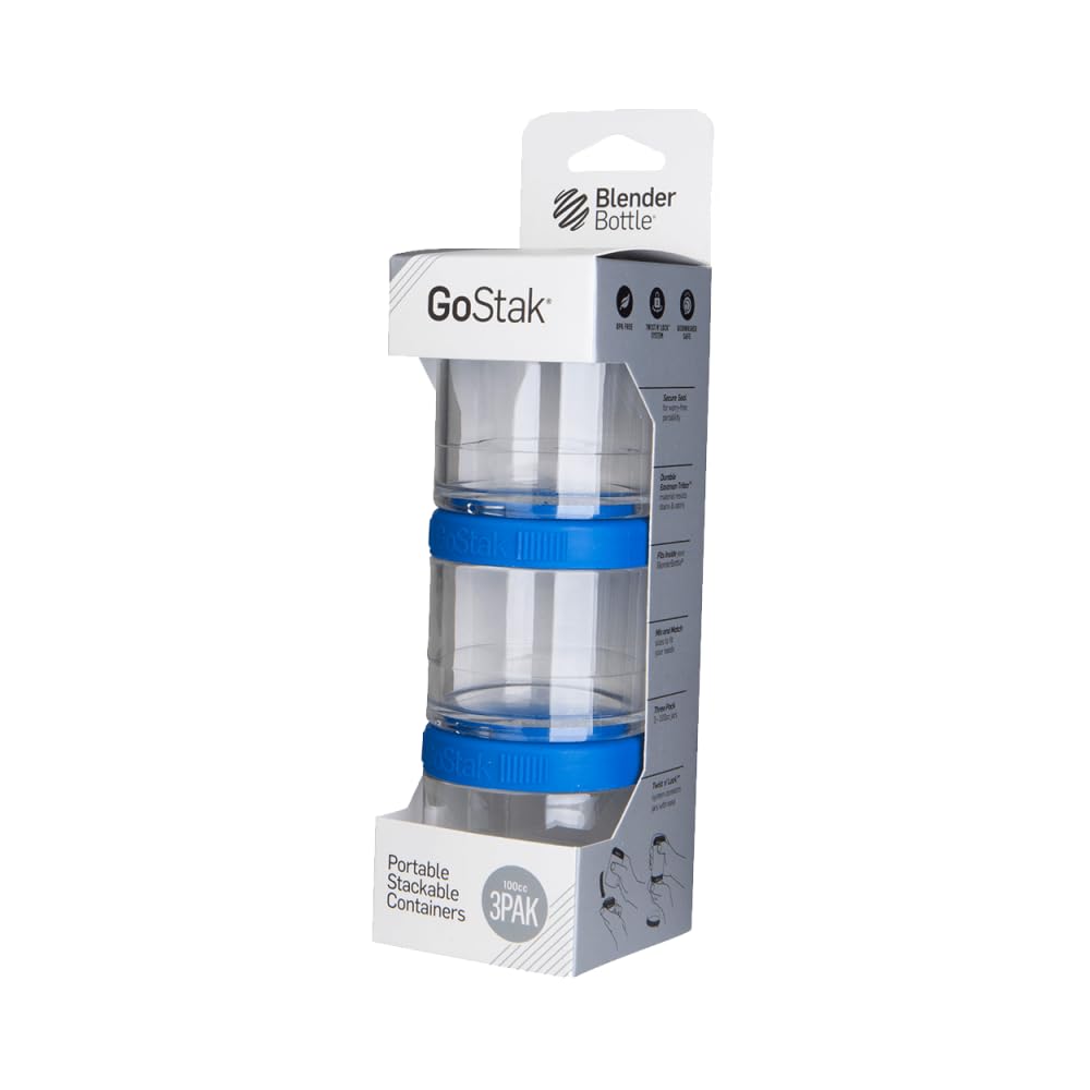 BlenderBottle GoStak 2Pak, Contenedor de suplementos alimenticios, cyan, Pak de (2x150ml) — view 45