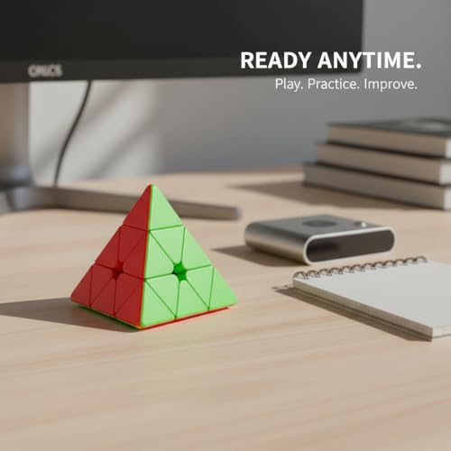 Image of MoYu Speed Cube, Pyramid 3D Pyraminx Stickerless Puzzle Cube, Toy 72mm, Smooth Turning ABS Brain Teaser Toy for Kids and Adults (Pyramid)