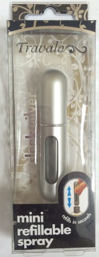 Travalo Travel Spray by Travalo Mini Travel Refillable Spray with Cap Refills from Any Fragrance Bottle (Sleek Silver) .135 oz for Women