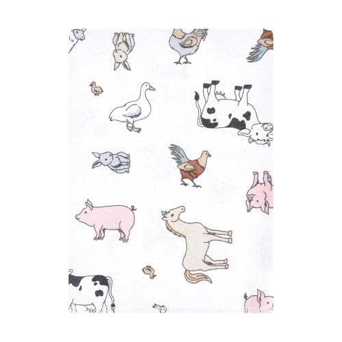 Luvable Friends Hudson Baby Flannel Burp Cloths 12pk, Farm Pals2