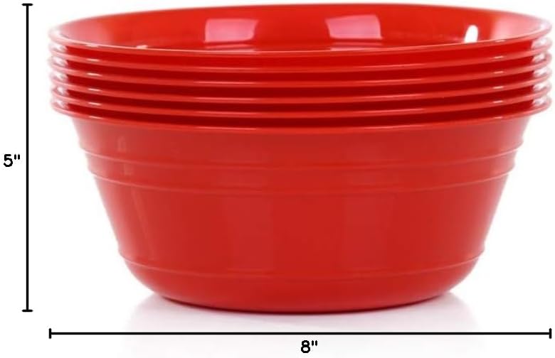 Mintra Home Snack Bowls (Small 6pk (600ml), Red) - Image 5