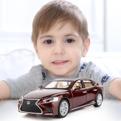 Image of 1 /32 Compatible for Lexus Ls500h Model Car, Zinc Alloy Pull Back Toy car with Sound and Light for Kids Boy Girl Gift (Brown)