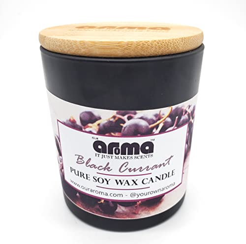 Our Aroma 10 Ounce Black Currant 100% Soy Wax Jar Candle