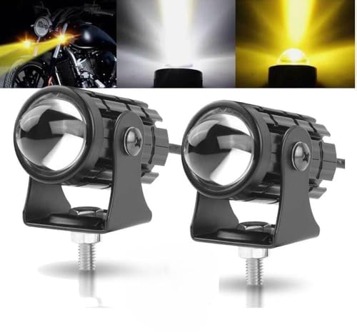 FALAK LIGHTING Super Bright Dual Color White/Yellow LED Mini Fog Light with Projector Lens | 36W DC...