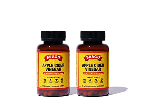 Bragg Apple Cider Vinegar Capsules - Vitamin D3 & Zinc - 750mg of Acetic Acid – Immune & Weight Management Support - Non-GMO, Vegan, Gluten Free, No Sugar (2) Bragg Apple Cider Vinegar Capsules - Vitamin D3 & Zinc - 750mg of Acetic Acid – Immune & Weight Management Support - Non-GMO, Vegan, Gluten Free, No Sugar (2)
