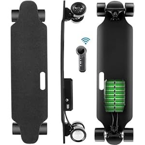 Caroma Electric Skateboard with Remote, 700W Electric Longboard,18.6 Mph Top Speed & 12 Miles Range, Suitable for Adults & Teens Beginners, Built-in Intelligent BMS, Easy Carry Handle Design