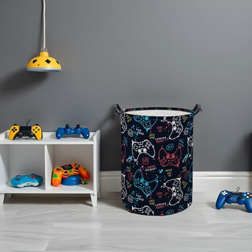 Image of Game Laundry Basket Boys Kids Baby Laundry Hamper Dirty Clothes Organizer Storage Bin Nursery Hamper for Bedroom Room Decor(Game)
