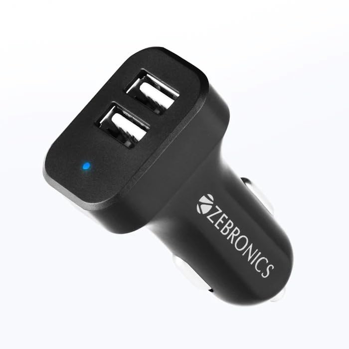 Zebronics Cc242A3 Car Charger with 10.5 Watts, Dual USB Ports, Compact Design, Built in Protections, Led Indicator, Included USB - Type-C Cable - Cellular Phones, Black (B0CYC1D9JJ) Amazon Price History, Amazon Price Tracker