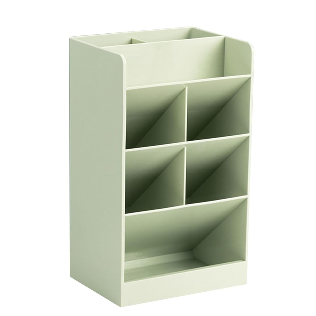 Tnbccxn Green Pen Cup, Makeup Brush Organizers Stationeries Holder Pen Pencil Container Home Office Desktop Decorations Shelf Pen Holder Shelf(Green)