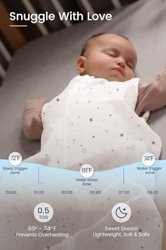 Image of TotAha Baby Sleep Sacks 0-3 months 3 Pack, Lightweight, Buttery Soft, and Safe Baby Wearable Blanket Sleep Bag for Transition Boy Girl, 0.5 TOG