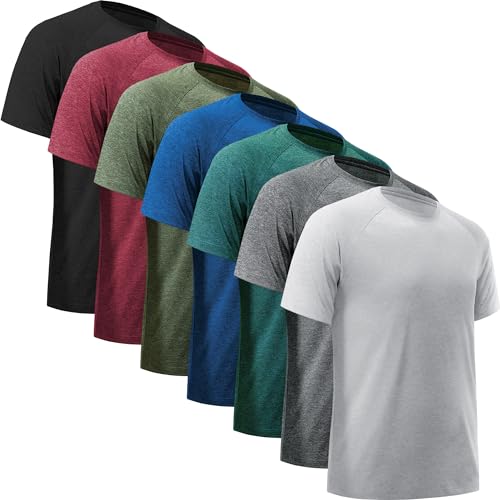 BVNSOZ Men's Workout Shirts Moisture Wicking Athletic Shirts for Men Quick Dry Active Men's Gym T Shirts