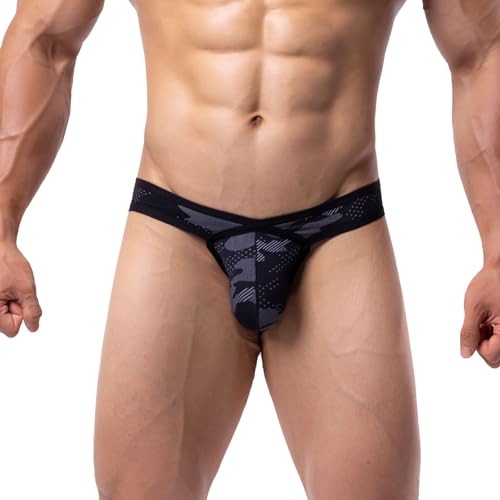 Summer Code Mens Bikini Briefs Bulge Pouch Underwear Breathable Micro Mesh Briefs Undies Low Rise Cut with Pouch Underpants