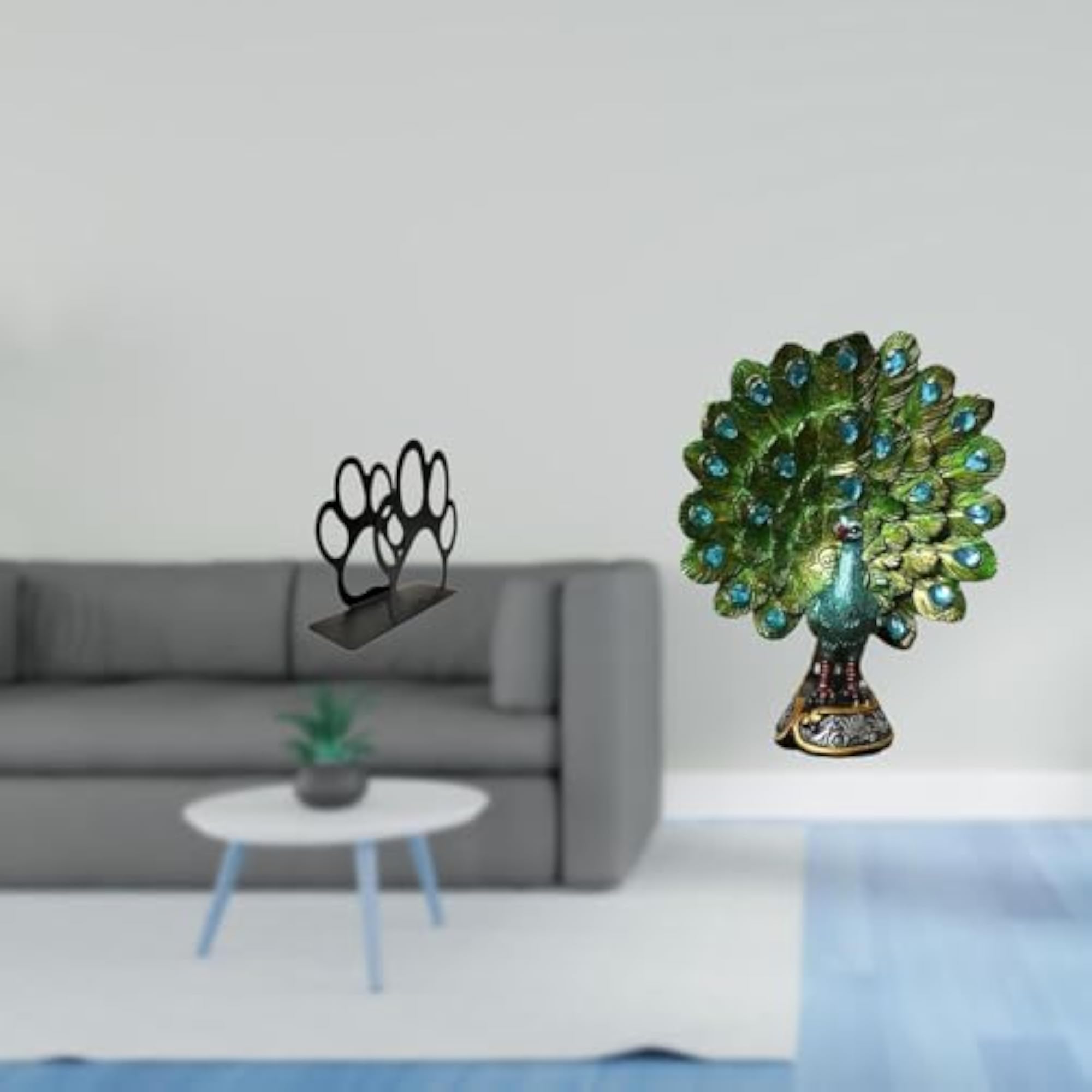 Elegant Dog Paw Peacock Napkin Holder Sculpture