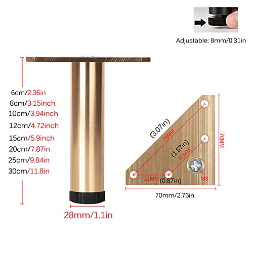 Patas de muebles modernas de aluminio muy resistentes para sofás y armarios 3