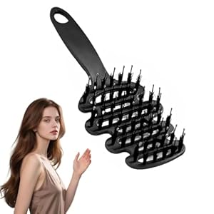 Volumen+ Bürste mit Borsten, Wildschweinborsten Bürste, Haarbürste Toupierbürste, Volumen Haarbürste, für Volumen und Glanz,volumenbürste,haarbürste männer und Frauen (Schwarz)