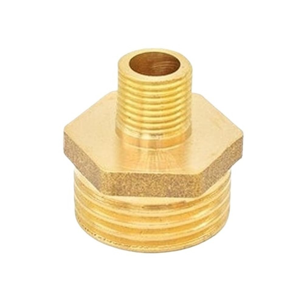 Brass Hex Nipple Fittings Quick Coupler Adapter for Water and Oil, 1pc Smooth Flow Connector(1/2inx1/8inx23.5mm)