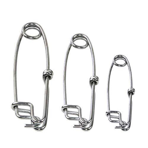 AGOOL Stainless Steel Longline Snap Clips - 8 pcs High Strength Branch Hanger Snap Floatline Tuna Clips Fishing Float Decoy