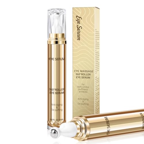 Caffeine Eye Serum, Hyaluronic Acid Under Eyes Cream for Dark Circles and Puffiness Anti Aging with...