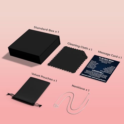 Sister Necklace With Message Gift From Brother Or Sister Jewelry On Birthday, Mother's Day, Valentine's Day Or Wedding Day3