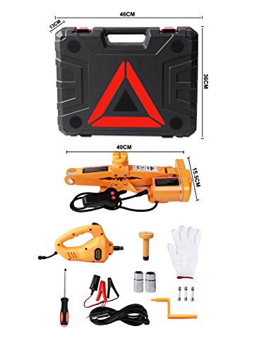 ROGTZ Electric Car Floor Jack Set 3 Ton All-in-one Automatic 12v Scissor Lift Jack with Impact Wrench for Tire Change Replacement - Thumbnail 2
