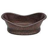 Premier Copper Products VBT20DB 20' Bathtub Vessel Hammered Copper Sink, Oil Rubbed Bronze