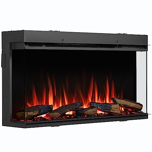 BALDERIA Athena 36' Elektrokamin - Elektrischer Einbaukamin mit Heizung -...