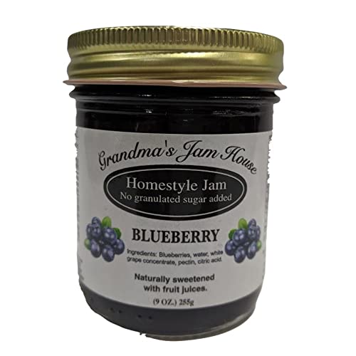 Sweet Blueberry Jam | No Added Sugar | All Natural | Homestyle Fruit Berry Jam | Spreadable Preserves Jams Jellies Topping | 9 Ounce Glass Jar image 5