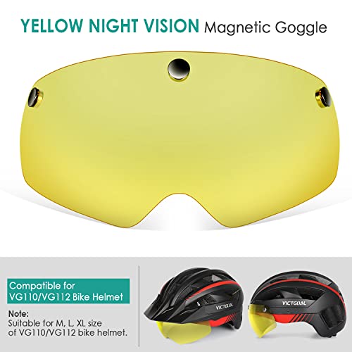 Victgoal Detachable Magnetic Bike Helmet Goggles Visor For Vg110 Bicycle Helmet (Yellow) #TOP3