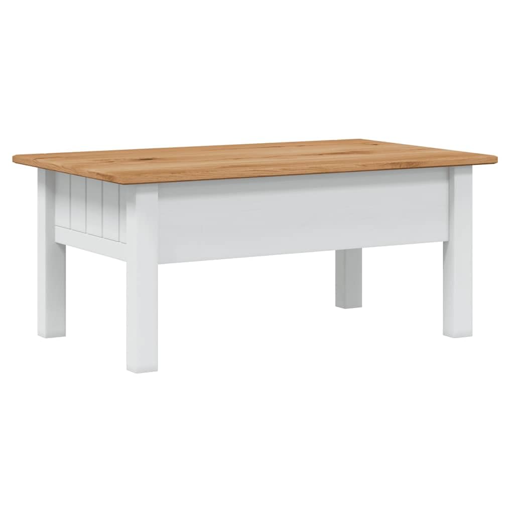 vidaXL Mesa Centro Madera de Pino Estilo Panamá Mobiliario Duradera Robusta Resistente Práctica Funcional Elegante Moderna Útil Blanca 100x60x45cm