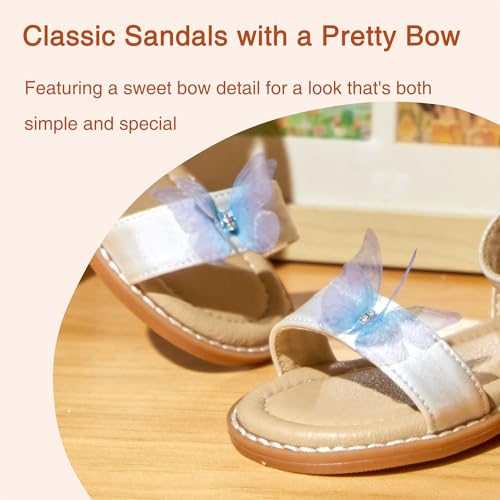 Image of Girls Dress Sandals Comfy Hook and Loop Summer Shoes for Toddlers