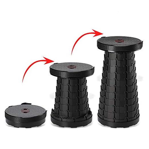 Night Cat Folding Stool for Camping Gardening Portable Retractable Plastic Stool Lightweight Collapsable Stool for Fishing Outdoors Indoors Kitchen Max Load 330lbs