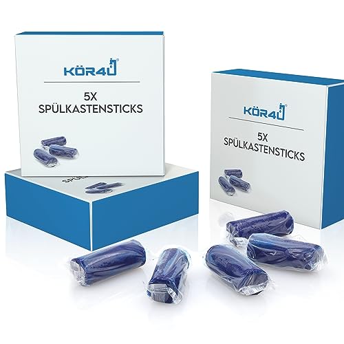 kör4u Bâtonnets de chasse d'eau – 15 pastilles de nettoyage bleues pour Duofresh, fraîches, efficaces contre le calcaire et les dépôts, respectueux de l'environnement et biodégradables