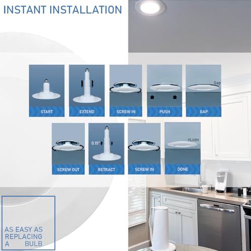 Image of Jolux 4-Pack 5 /6 inch LED Can Lights Retrofit Recessed Lighting,12W=60W,2700K SoftWhite,800 Lumens,Dimmable Adjustable Retrofit Downlight,ETL,Damp Rated,Simple Installation Can Lights,Bevel Trim