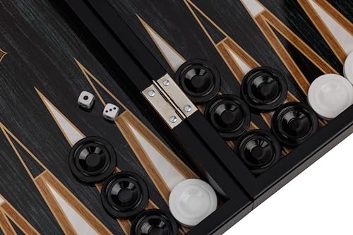 HBS GAMES Midnight Pearl Design Backgammon Brettspiel 48 Zentimeter aus Holz mit Acryl-Spielsteinen Freunde und Erwachsene
