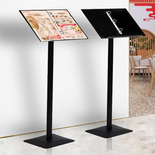 Soporte de menú independiente, soporte multiusos para carteles, folletos de metal, soporte de podio para colocar menús