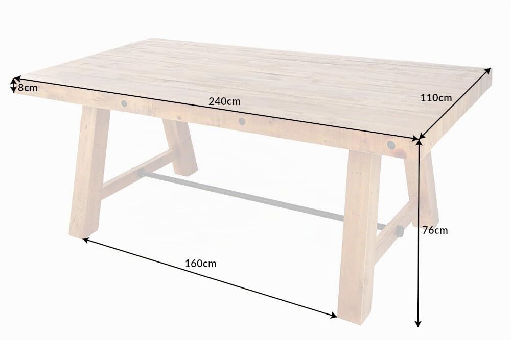 Riess Ambiente Esstisch FINCA 240cm - braun - Pinienholz - robust Unikat