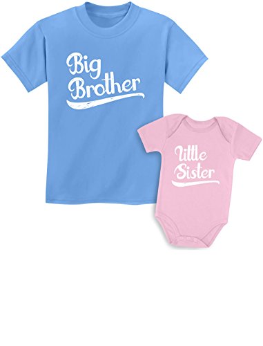 Image of Tstars Big Brother Little Sister Matching Outfits Baby Announcement Sibling Shirts Set